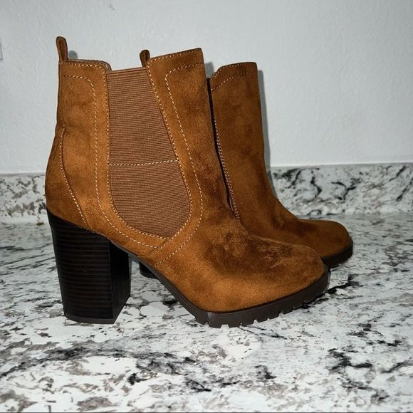 - A.n.a Womens Rancho Motorcycle Boots Block Heels Used - Picture 2 of 9